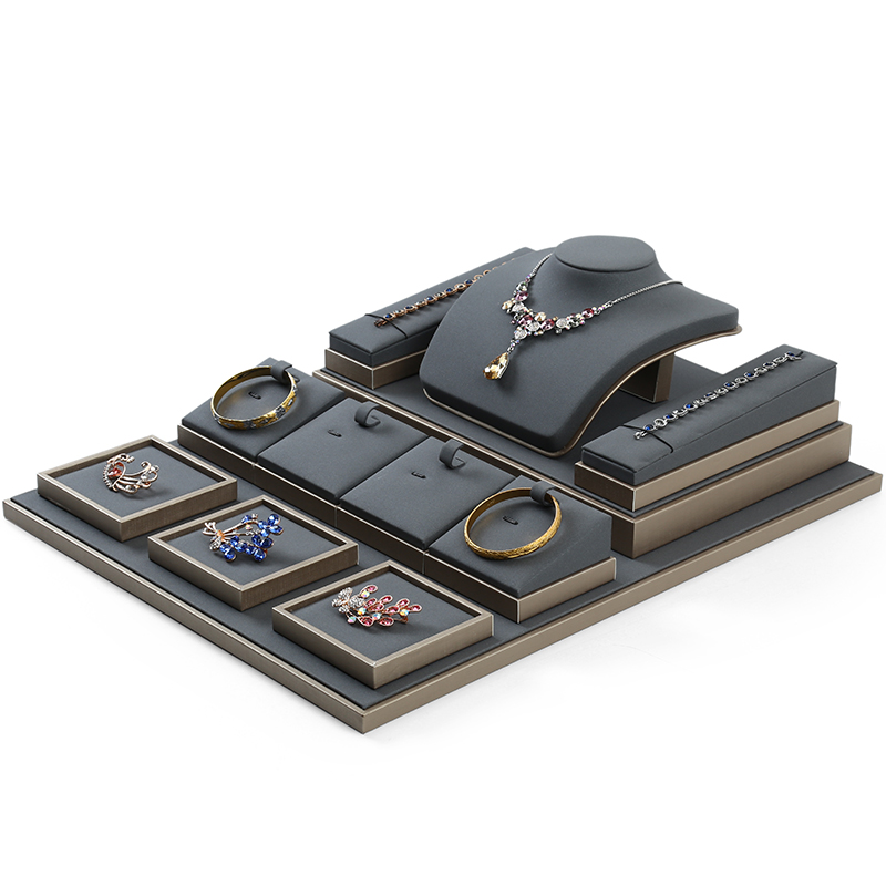 S024 Gray DIGU Luxury Microfiber Jewelry Display Set