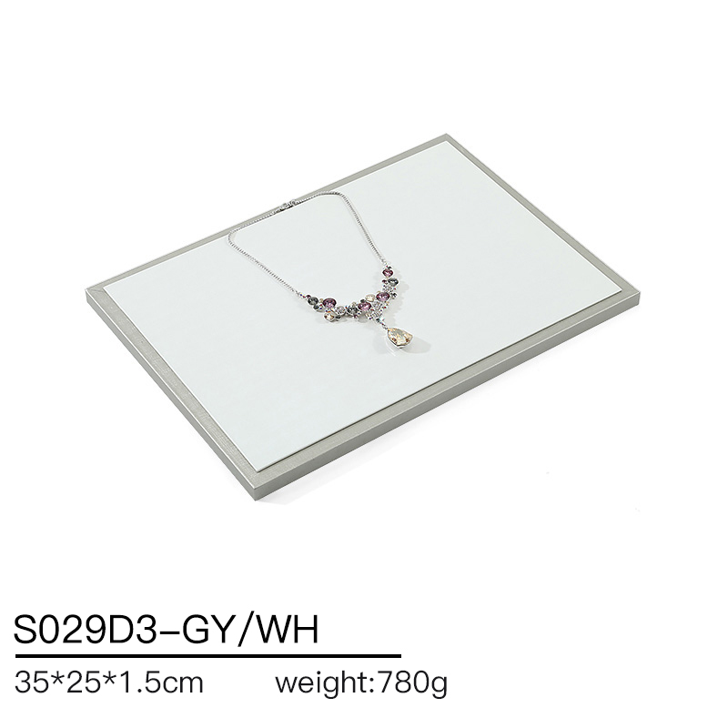 S029 DIGU PU Leather Ring Bracelet Chain Jewelry Display Stand Set