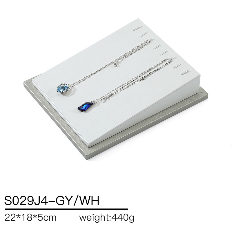 S029 DIGU PU Leather Ring Bracelet Chain Jewelry Display Stand Set