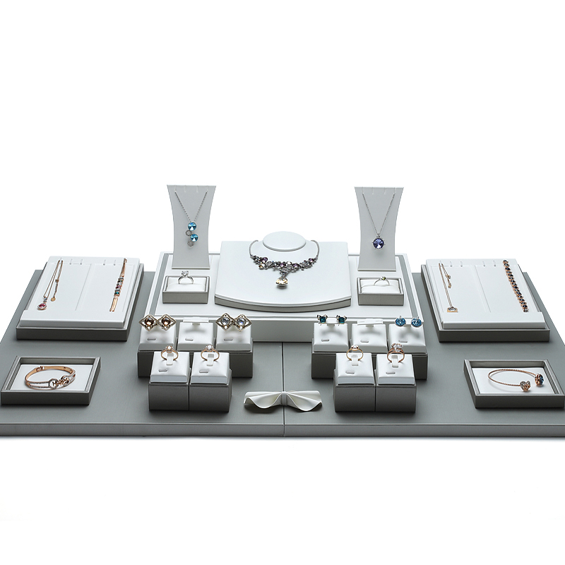 S030 DIGU Handmade Custom PU Leather Jewelry Display Set for Ring Bracelet Necklace Earring