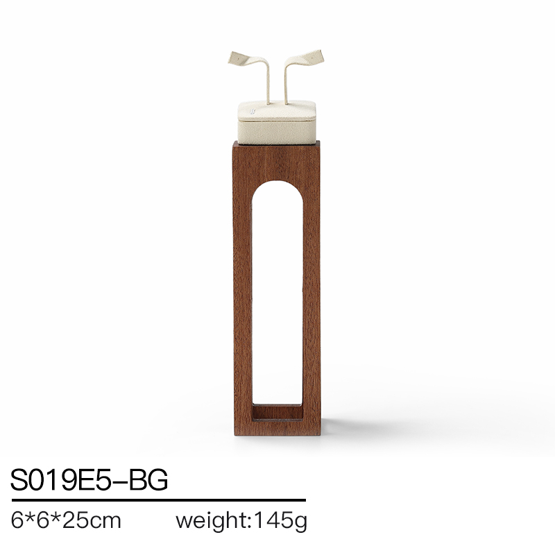 S019 Beige DIGU Handmade Microfiber Jewelry Display Set For Necklace Earring Bracelet Ring