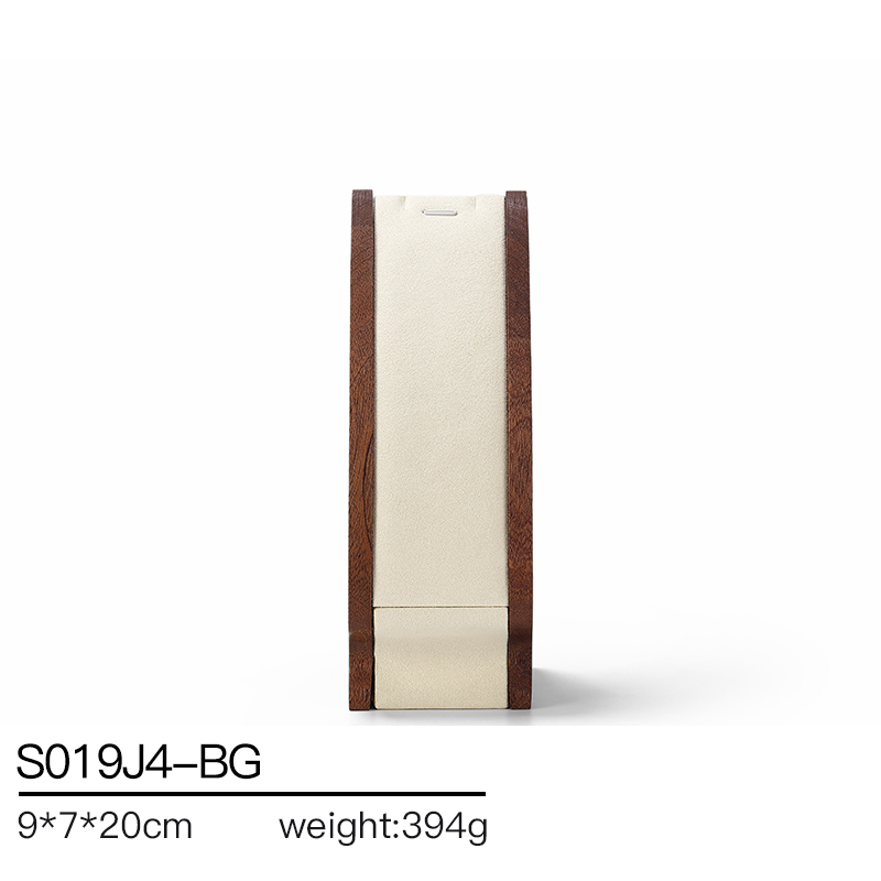 S019 Beige DIGU Handmade Microfiber Jewelry Display Set For Necklace Earring Bracelet Ring