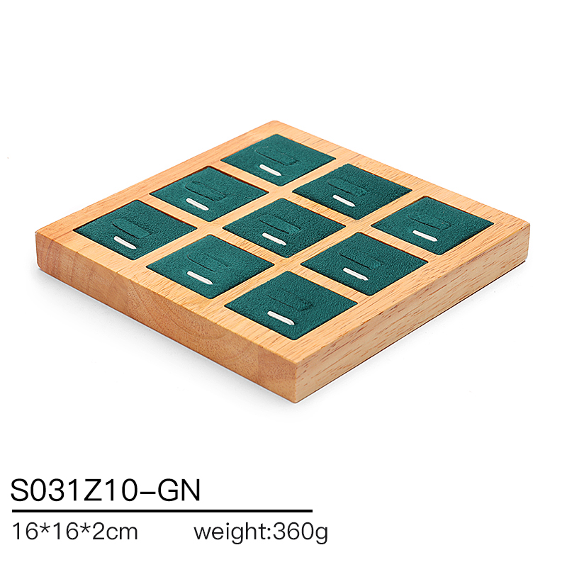 S031 DIGU Jewelry display props made of suede and rubber wood