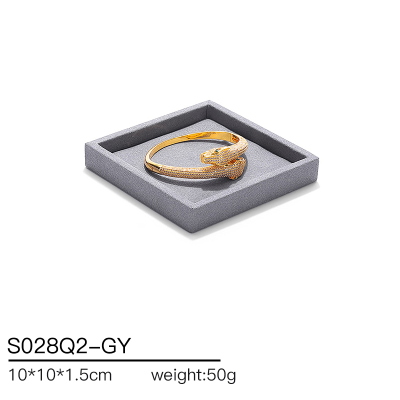 S028 Gray DIGU Custom Microfiber Jewelry Display Set for Ring Bracelet Necklace