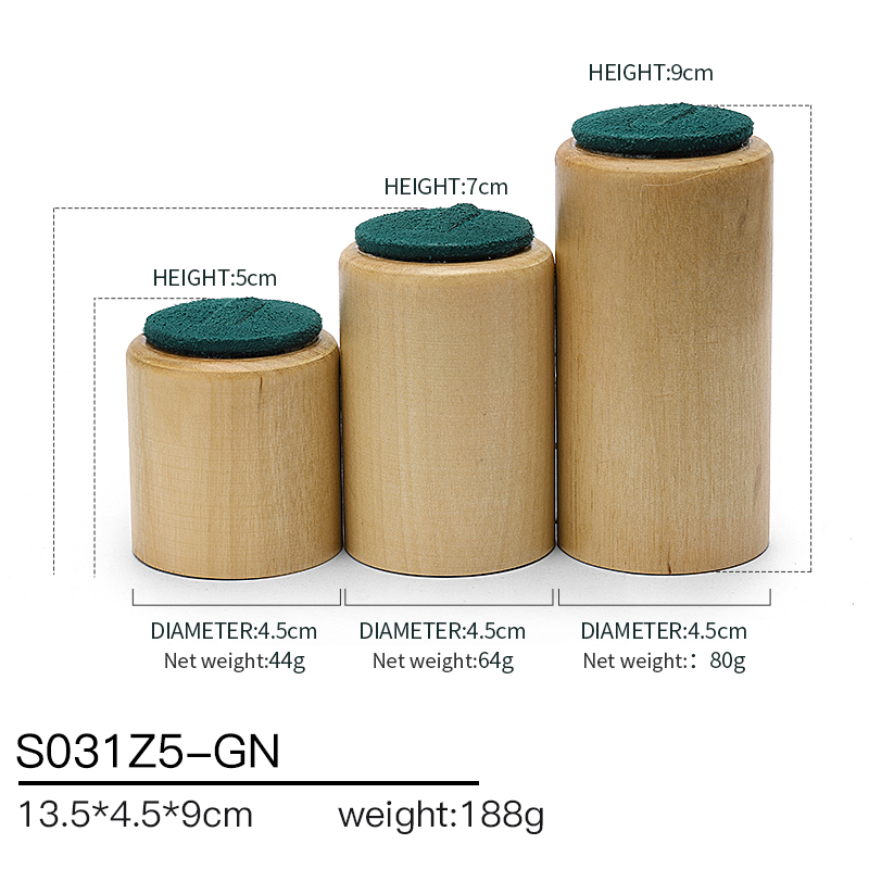 S031 DIGU Jewelry display props made of suede and rubber wood