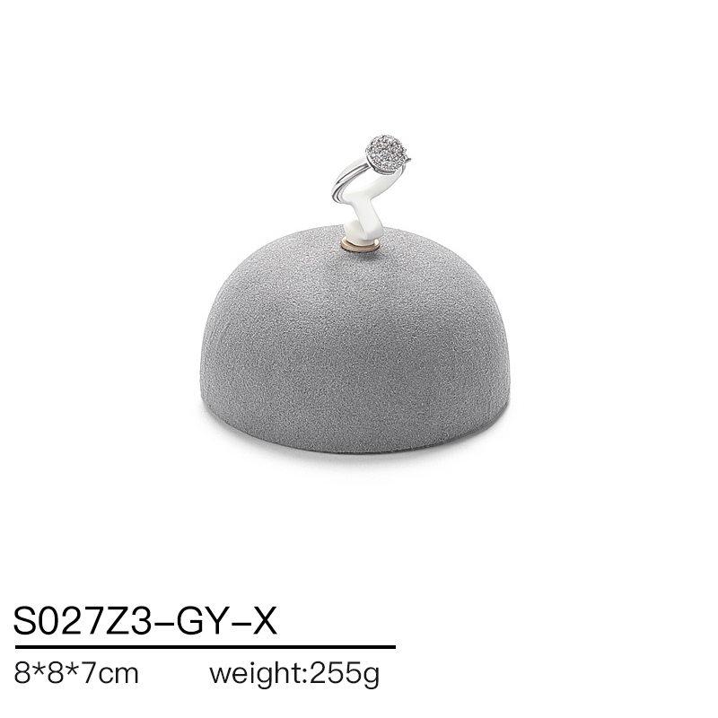 S027 Gray DIGU Handmade Microfiber Ring Bracelet Necklace Earring Holder Stand Jewelry Display Set