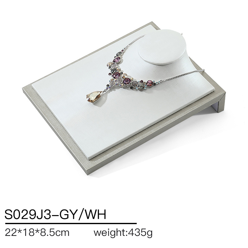 S029 DIGU PU Leather Ring Bracelet Chain Jewelry Display Stand Set