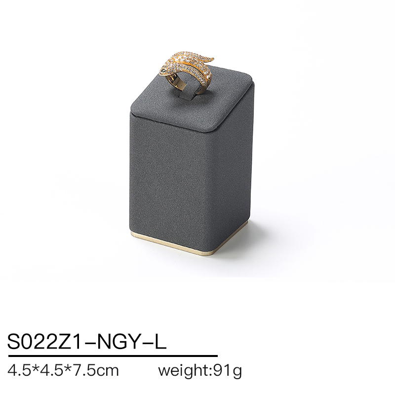 S022 Dark grey DIGU PU Leather Plastic with Metal Luxury Jewelry Display Set for Rings Earrings Necklace