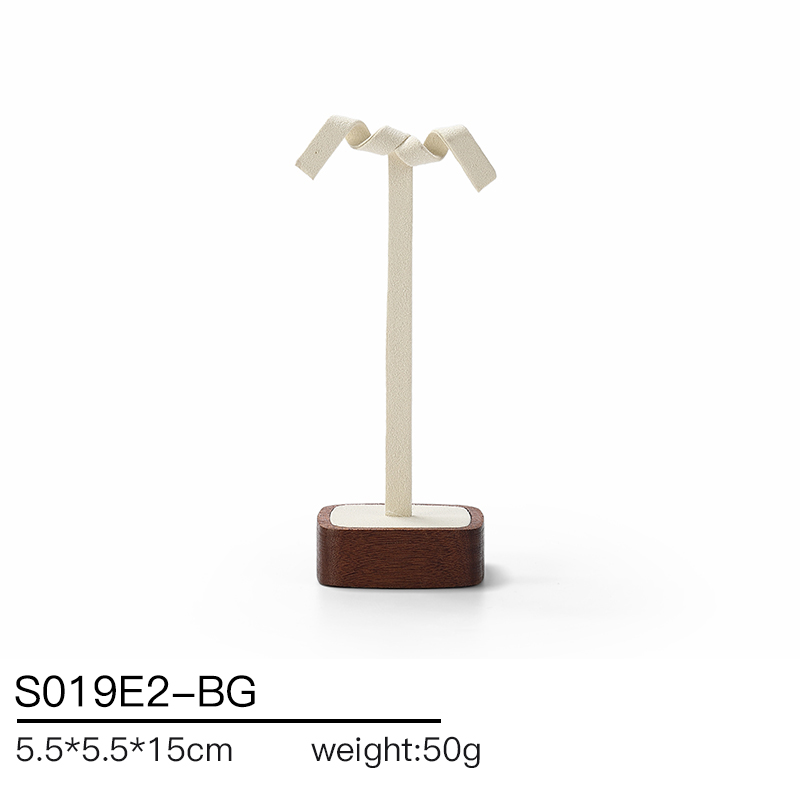 S019 Beige DIGU Handmade Microfiber Jewelry Display Set For Necklace Earring Bracelet Ring