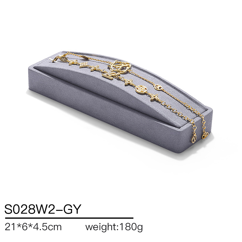 S028 Gray DIGU Custom Microfiber Jewelry Display Set for Ring Bracelet Necklace