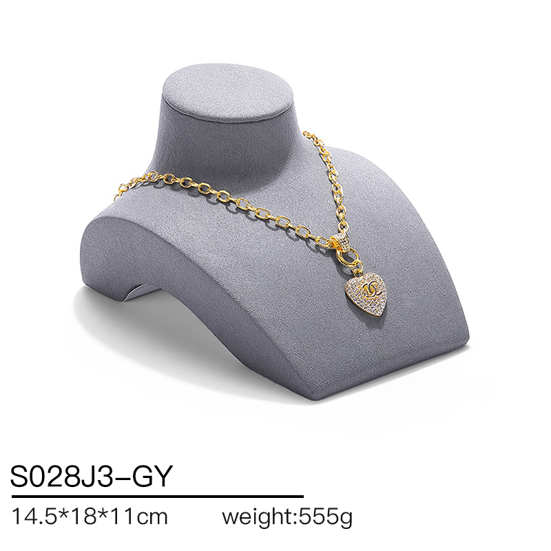 S028 Gray DIGU Custom Microfiber Jewelry Display Set for Ring Bracelet Necklace