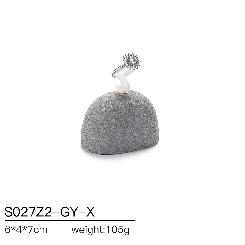 S027 Gray DIGU Handmade Microfiber Ring Bracelet Necklace Earring Holder Stand Jewelry Display Set