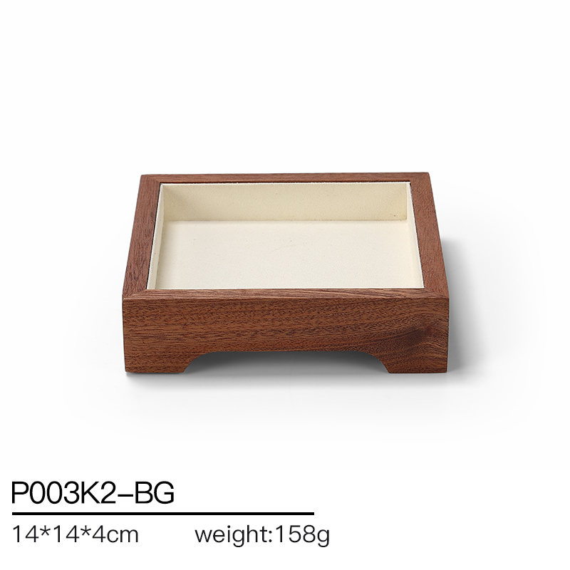 S019 Beige DIGU Handmade Microfiber Jewelry Display Set For Necklace Earring Bracelet Ring