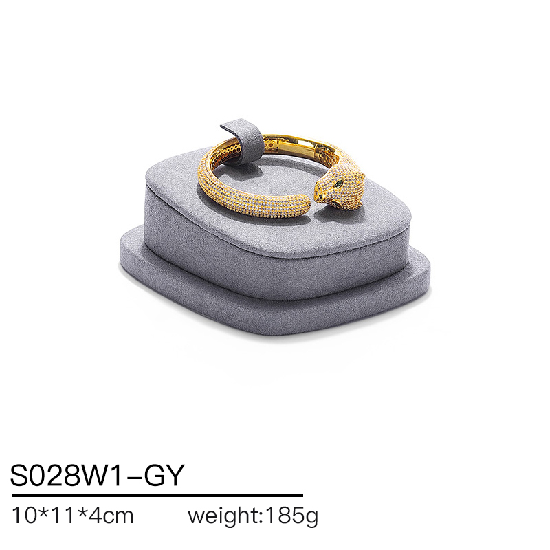 S028 Gray DIGU Custom Microfiber Jewelry Display Set for Ring Bracelet Necklace