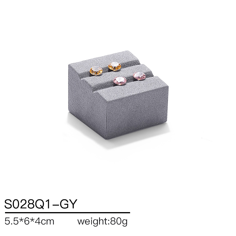 S028 Gray DIGU Custom Microfiber Jewelry Display Set for Ring Bracelet Necklace