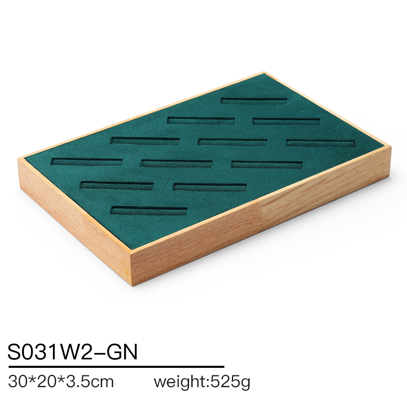 S031 DIGU Jewelry display props made of suede and rubber wood