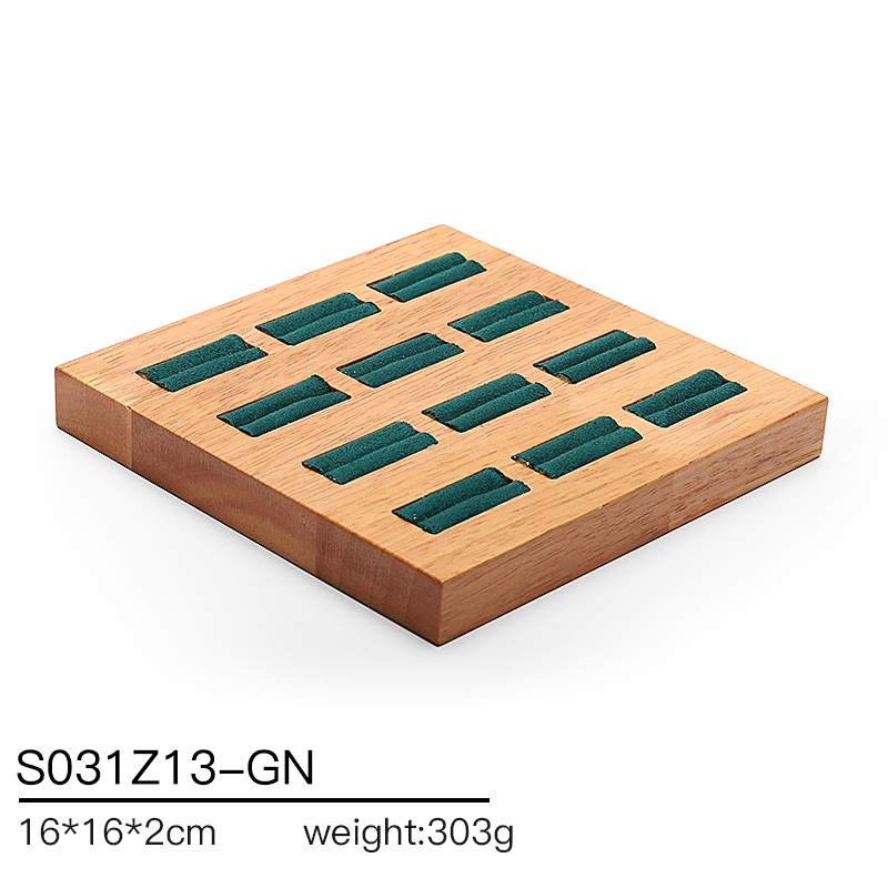 S031 DIGU Jewelry display props made of suede and rubber wood