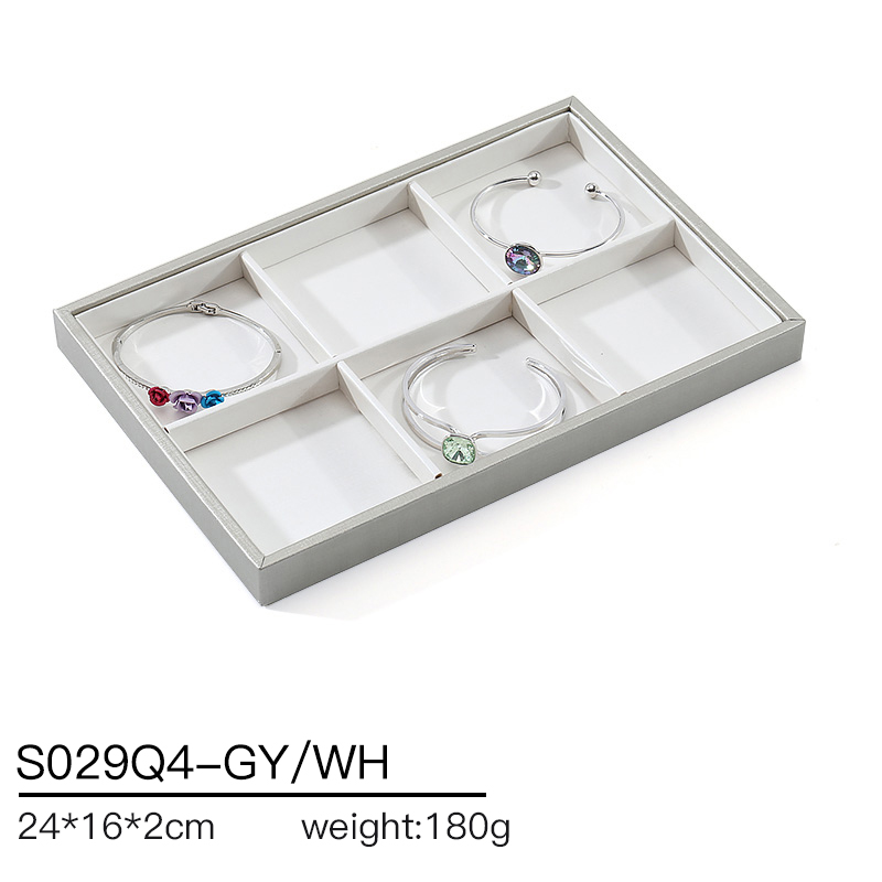 S029 DIGU PU Leather Ring Bracelet Chain Jewelry Display Stand Set