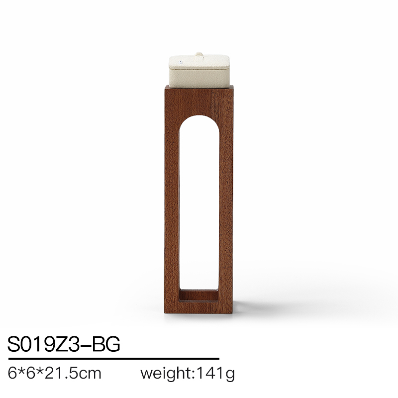 S019 Beige DIGU Handmade Microfiber Jewelry Display Set For Necklace Earring Bracelet Ring