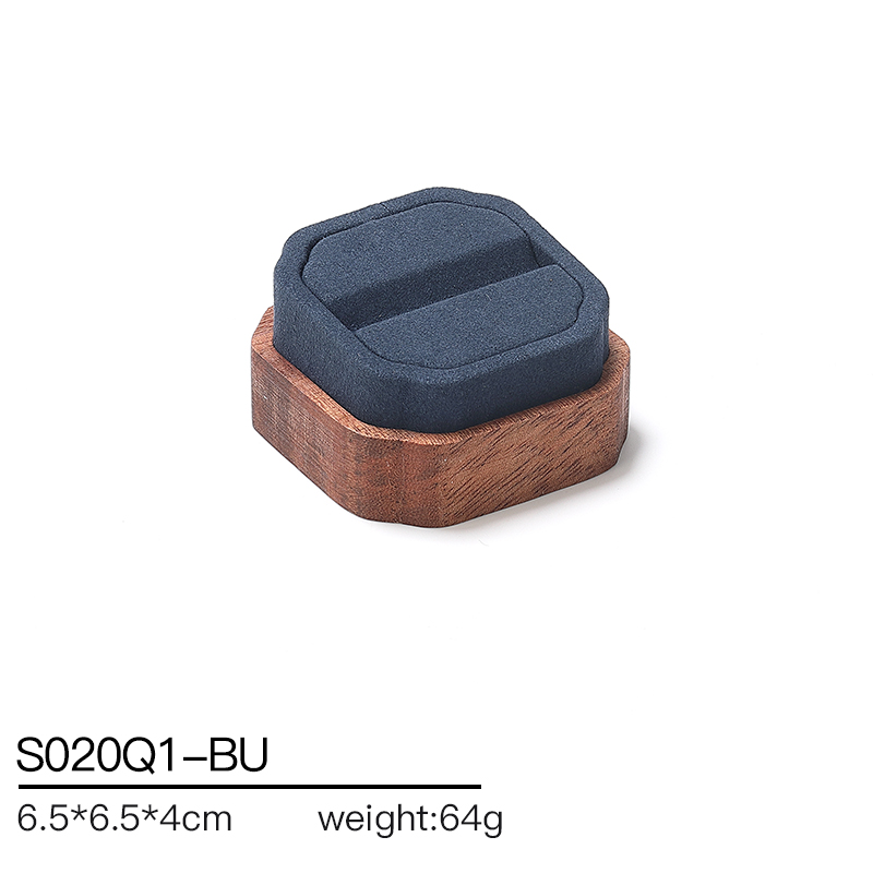 S020 Blue DIGU Luxury Wood with Microfiber Jewelry Stand Display Set