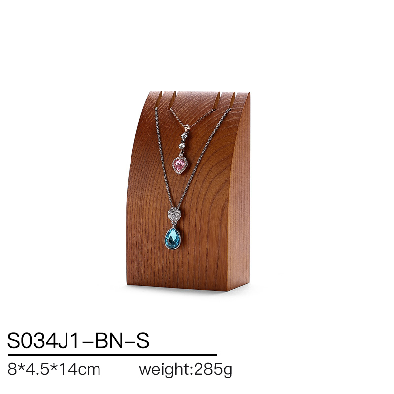 S034 Beige DIGU Handmade Microfiber Wood Jewelry Display Props