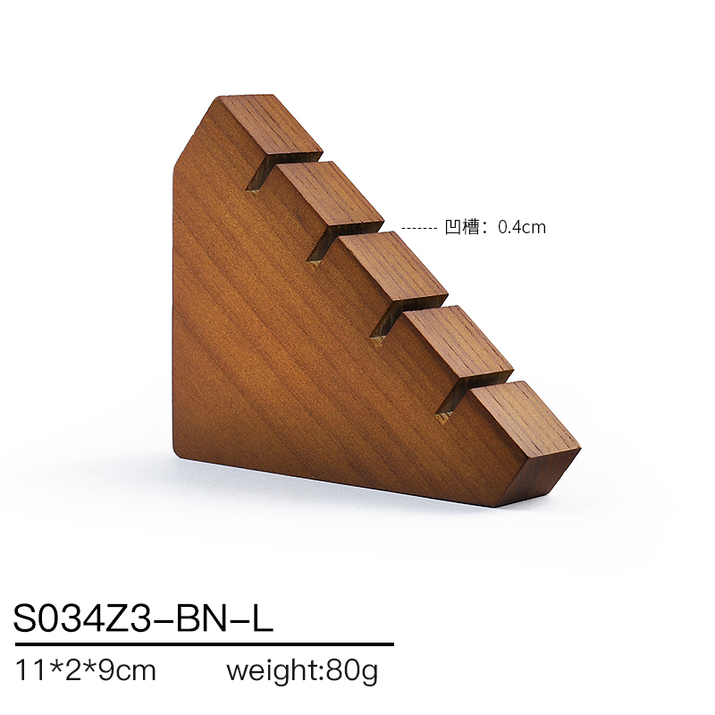 S034 Beige DIGU Handmade Microfiber Wood Jewelry Display Props