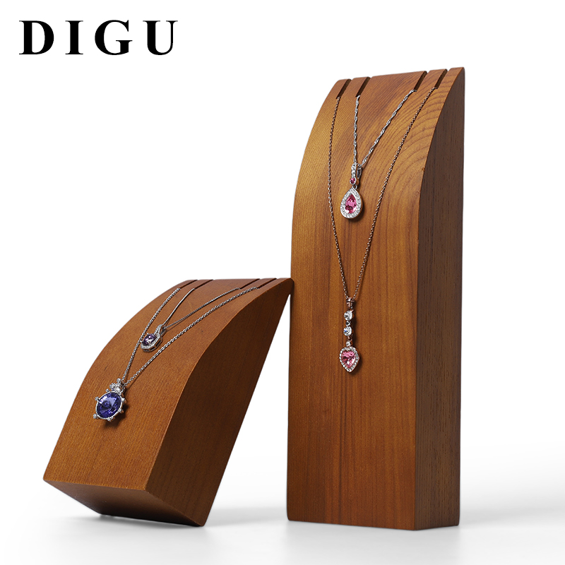S034 Beige DIGU Handmade Microfiber Wood Jewelry Display Props