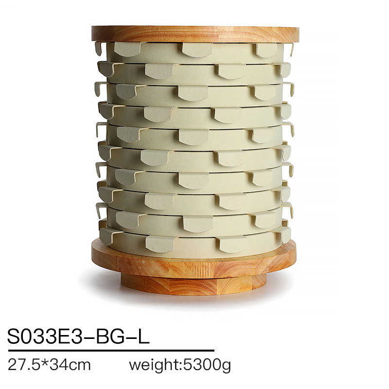 S033 DIGU Custom Handmade Microfiber Wood Jewelry Display Wooden Rack