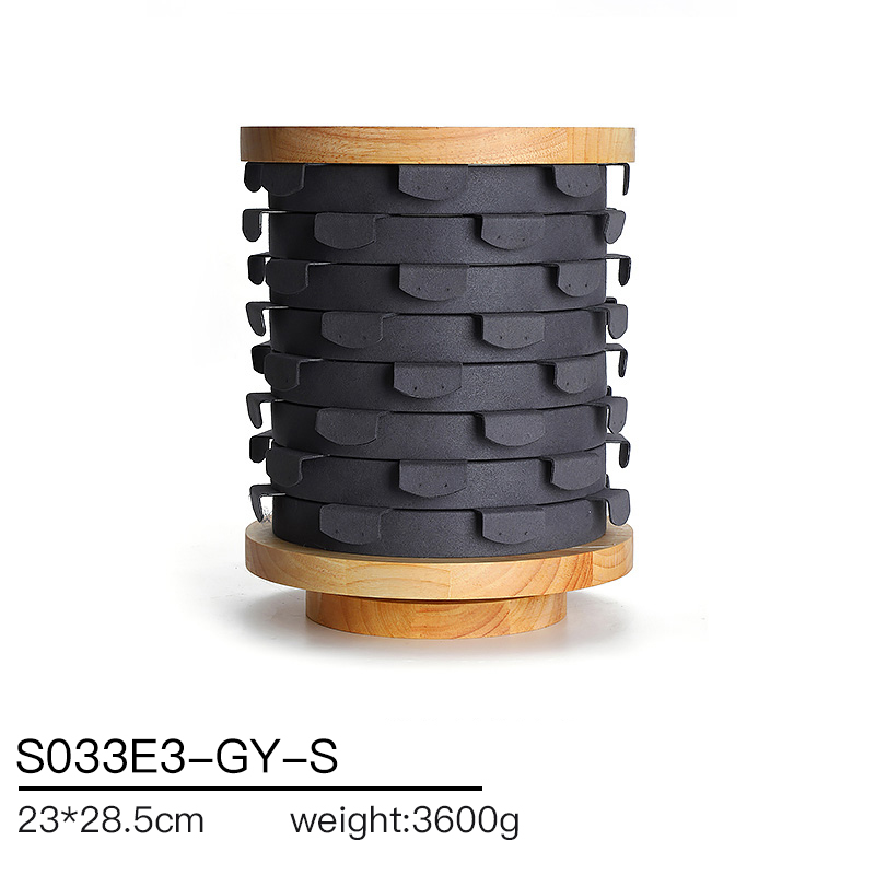 S033 DIGU Custom Handmade Microfiber Wood Jewelry Display Wooden Rack