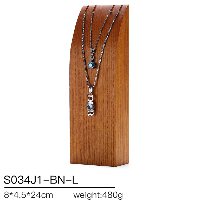 S034 Beige DIGU Handmade Microfiber Wood Jewelry Display Props