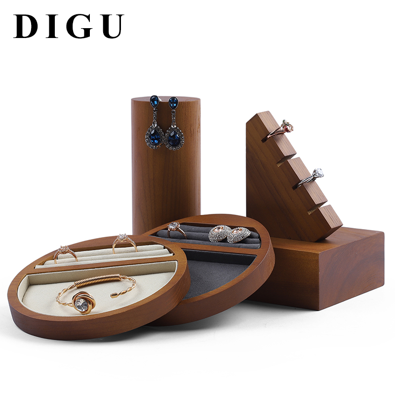 S034 Gray DIGU Handmade Microfiber Jewelry Display Stands