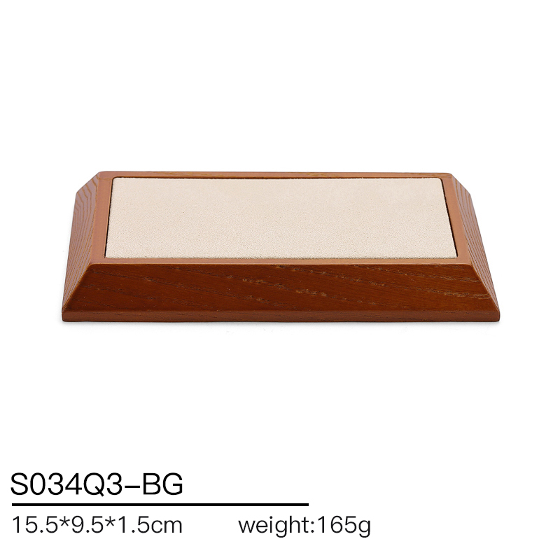 S034 Beige DIGU Handmade Microfiber Wood Jewelry Display Props