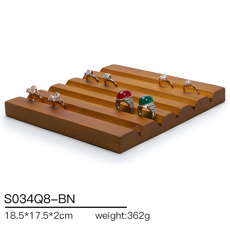 S034 Beige DIGU Handmade Microfiber Wood Jewelry Display Props