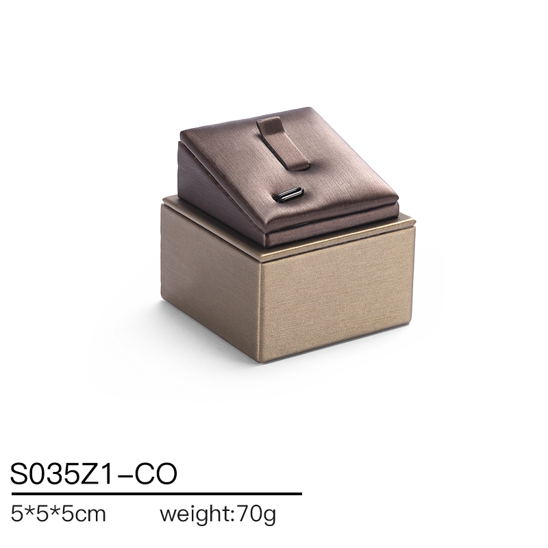 S035 Coffee DIGU Handmade Wholesale PU Leather Jewelry Display Stands