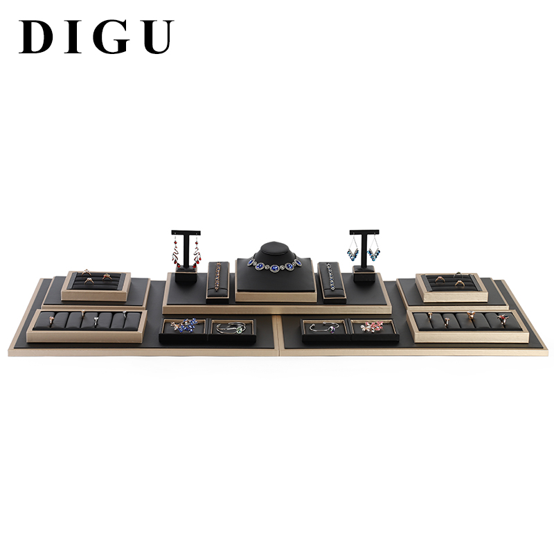 S035 Black DIGU Handmade WholesalePU Leather Earring Jewelry Display Set