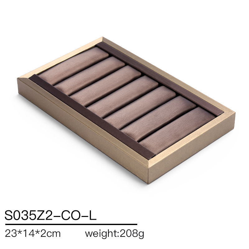 S035 Coffee DIGU Handmade Wholesale PU Leather Jewelry Display Stands