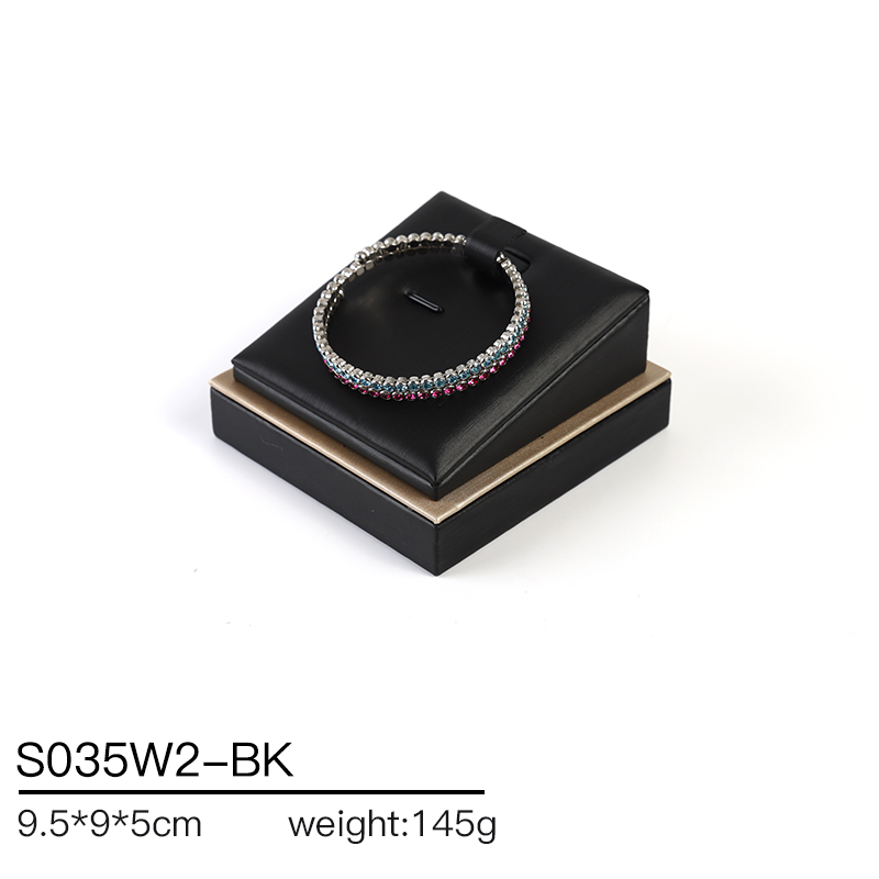 S035 Black DIGU Handmade WholesalePU Leather Earring Jewelry Display Set