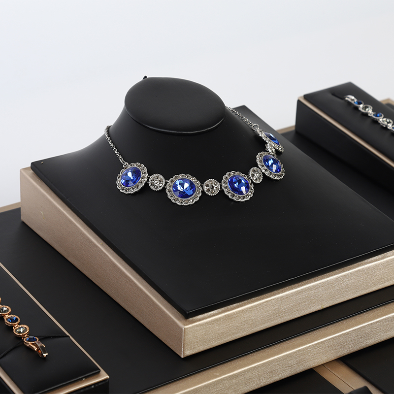 S035 Black DIGU Handmade WholesalePU Leather Earring Jewelry Display Set