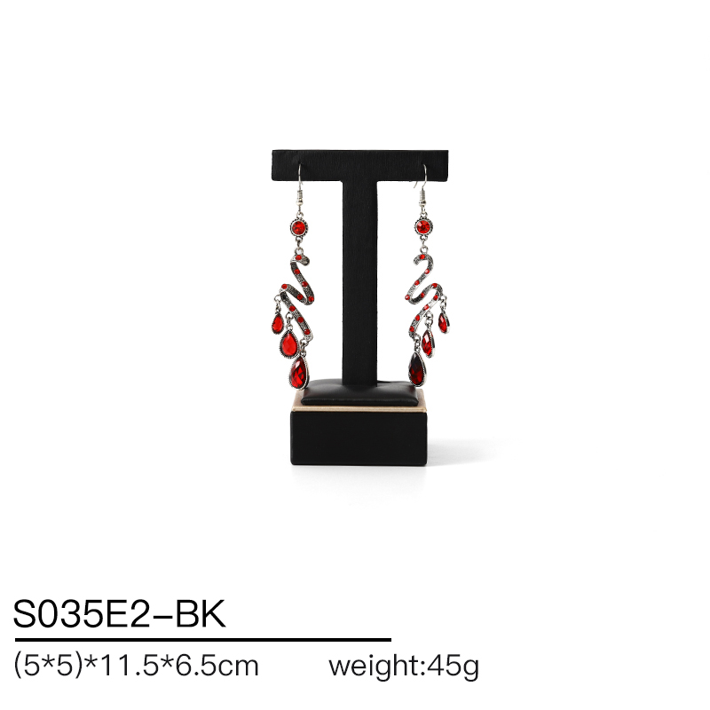 S035 Black DIGU Handmade WholesalePU Leather Earring Jewelry Display Set