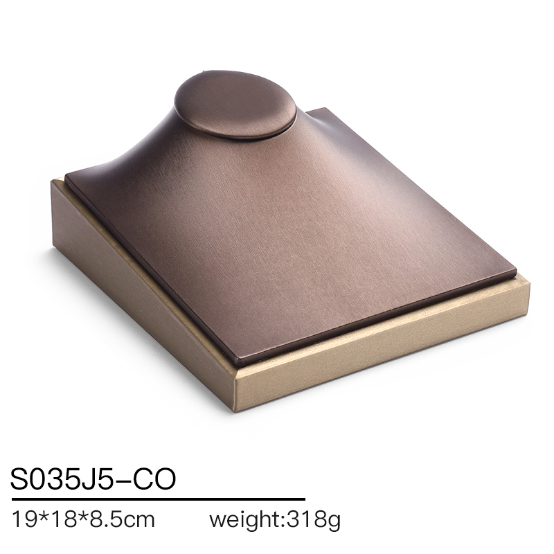 S035 Coffee DIGU Handmade Wholesale PU Leather Jewelry Display Stands