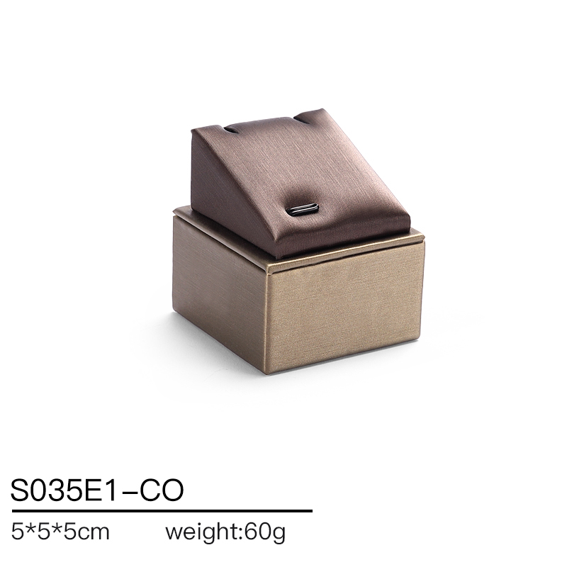 S035 Coffee DIGU Handmade Wholesale PU Leather Jewelry Display Stands