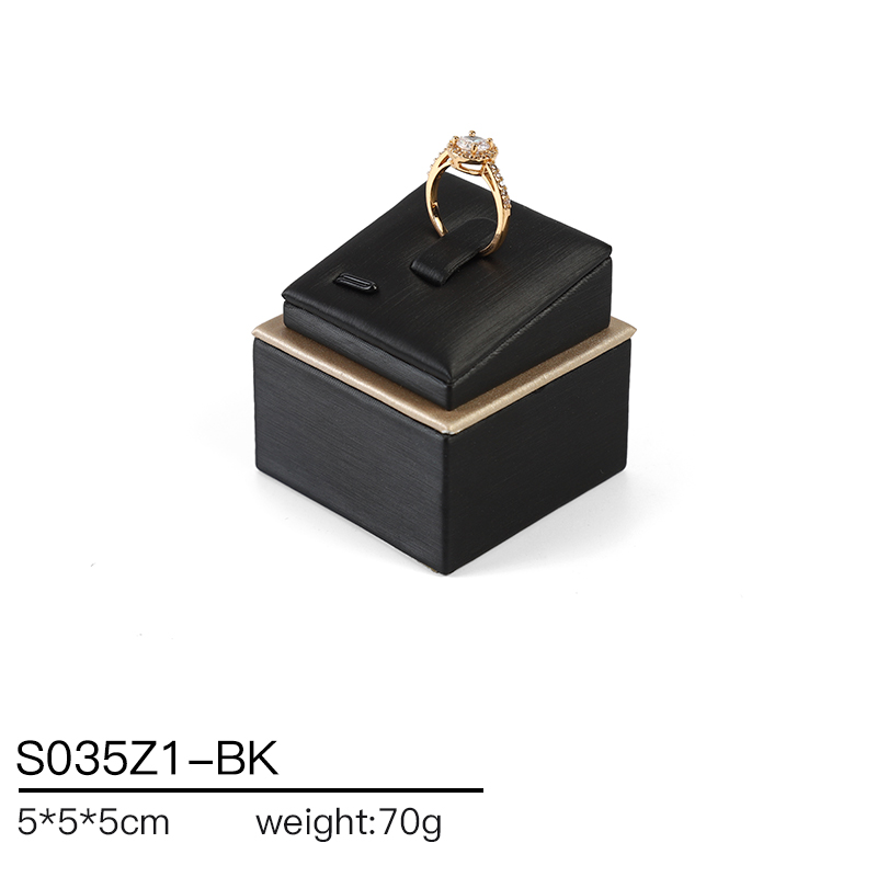 S035 Black DIGU Handmade WholesalePU Leather Earring Jewelry Display Set