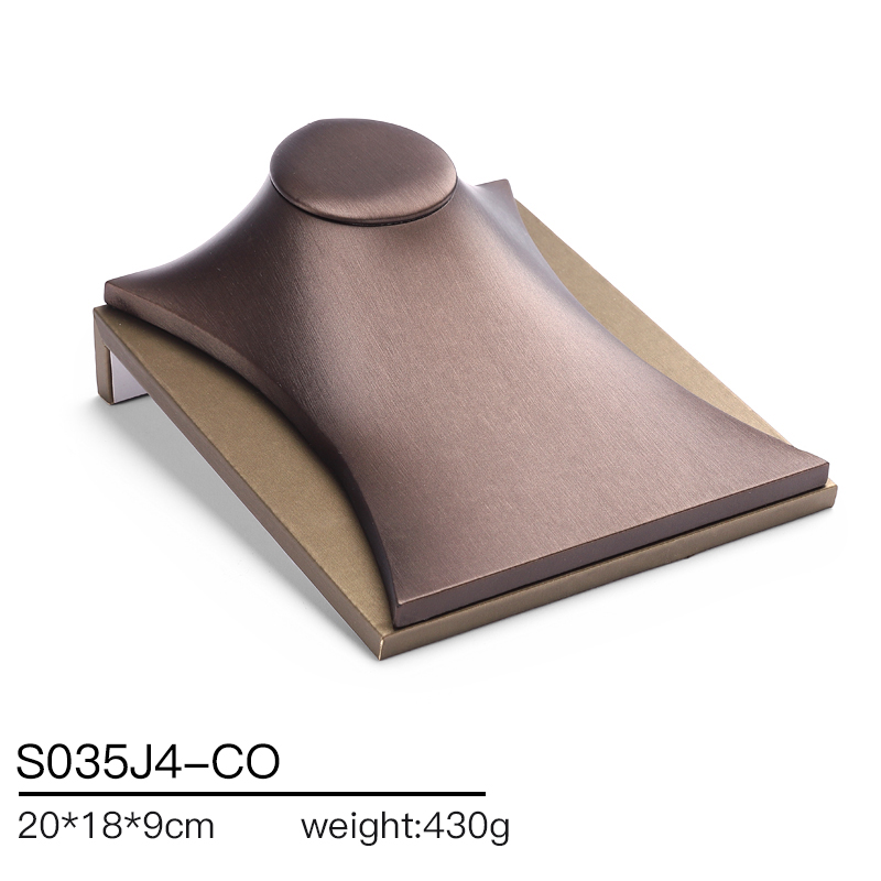 S035 Coffee DIGU Handmade Wholesale PU Leather Jewelry Display Stands