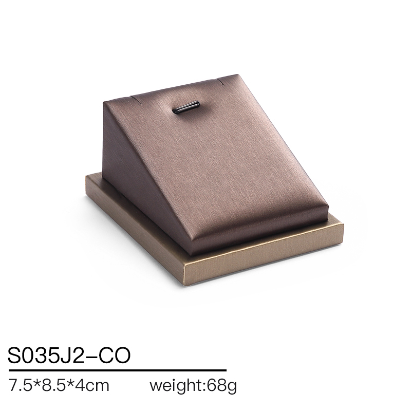 S035 Coffee DIGU Handmade Wholesale PU Leather Jewelry Display Stands