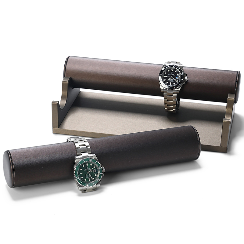 S039 DIGU Handmade PU Leather with Microfiber Wood Jewelry Displays Stand Watch Display Rack Holder