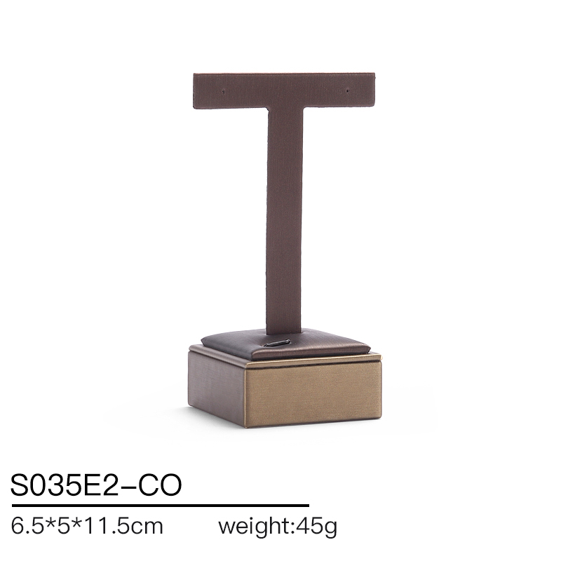 S035 Coffee DIGU Handmade Wholesale PU Leather Jewelry Display Stands