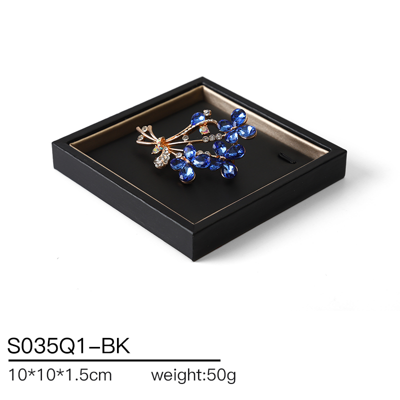 S035 Black DIGU Handmade WholesalePU Leather Earring Jewelry Display Set