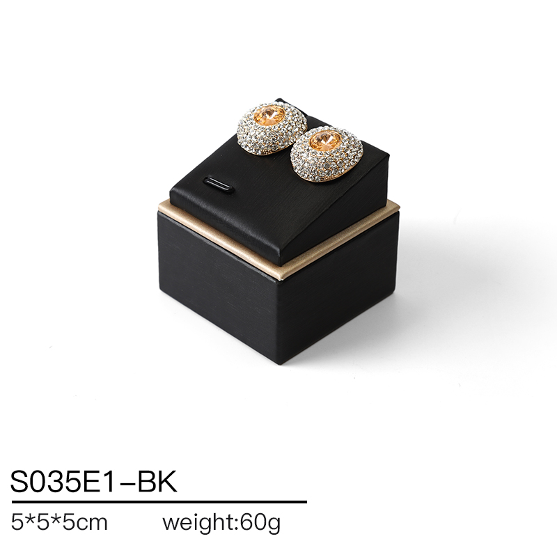 S035 Black DIGU Handmade WholesalePU Leather Earring Jewelry Display Set