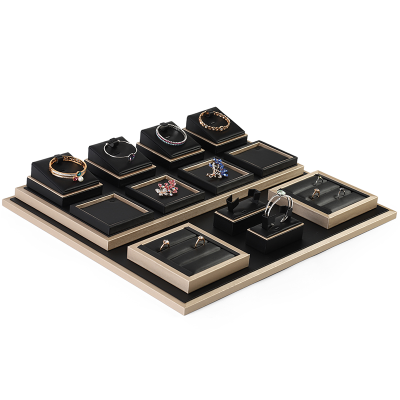 S035 Black DIGU Handmade WholesalePU Leather Earring Jewelry Display Set