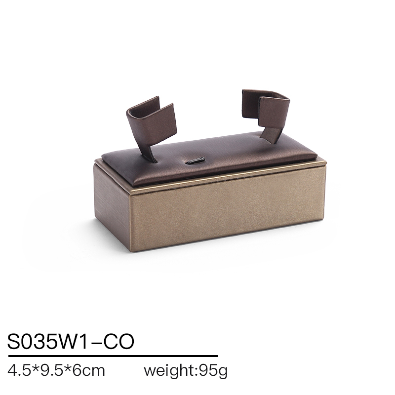 S035 Coffee DIGU Handmade Wholesale PU Leather Jewelry Display Stands